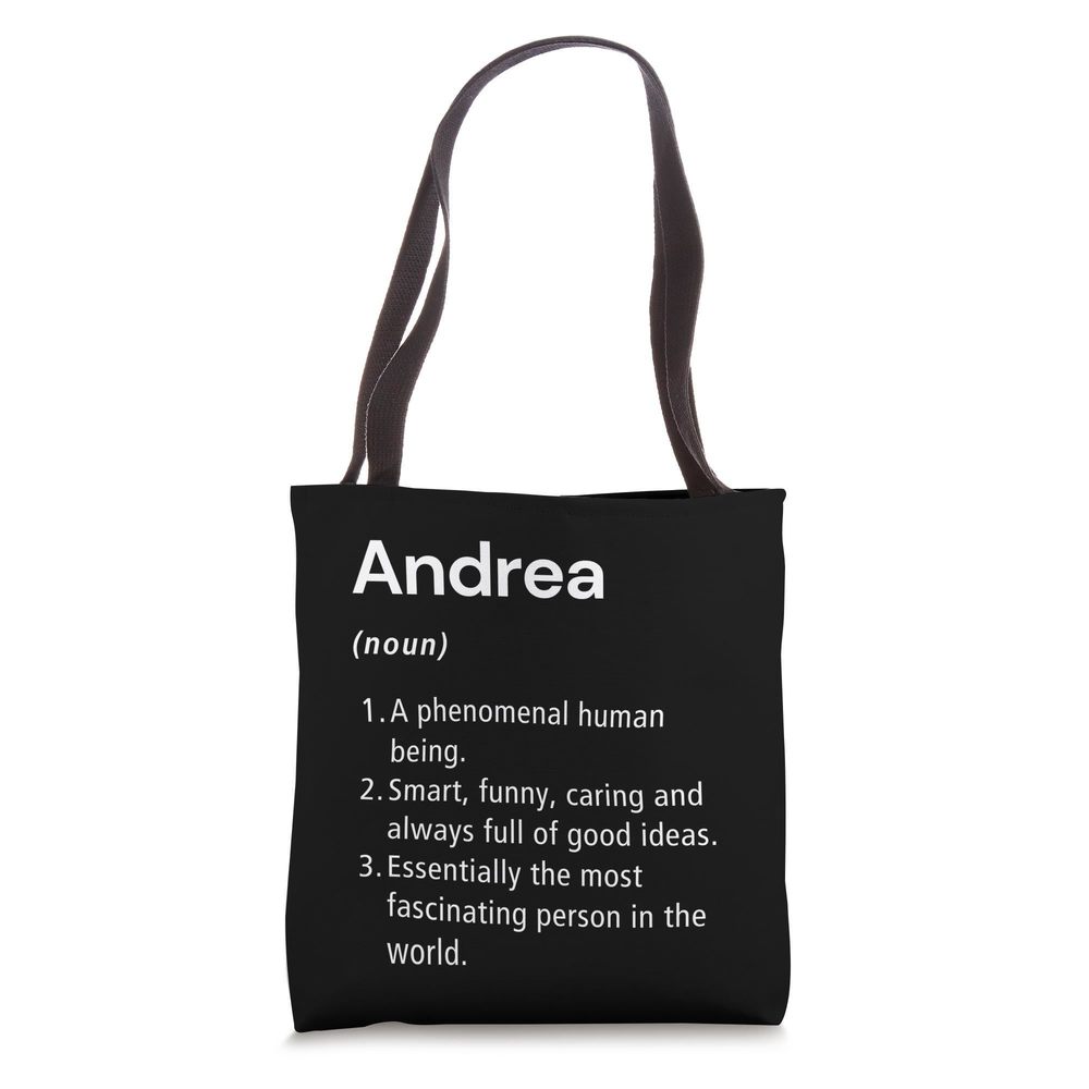 Andrea Name Definition Funny Dictionary Tote Bag C :|